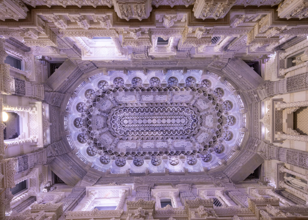 BAPS Akshardham Robbinsville — ceiling detail