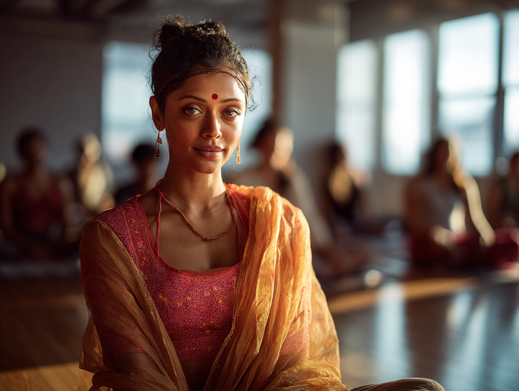 Yoga class in America