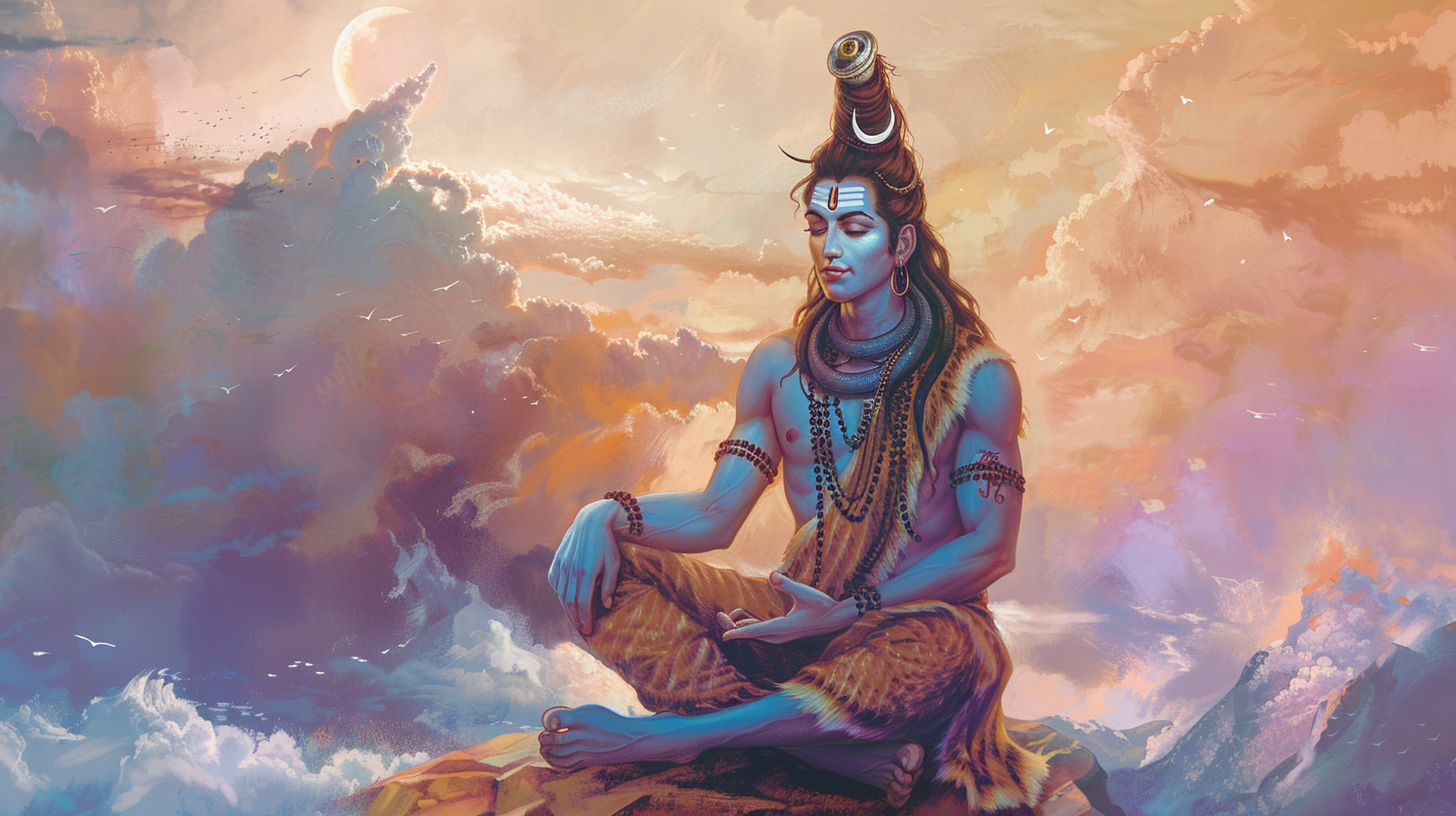 Lord Shiva as Neelkanth in meditation, Shravan month
