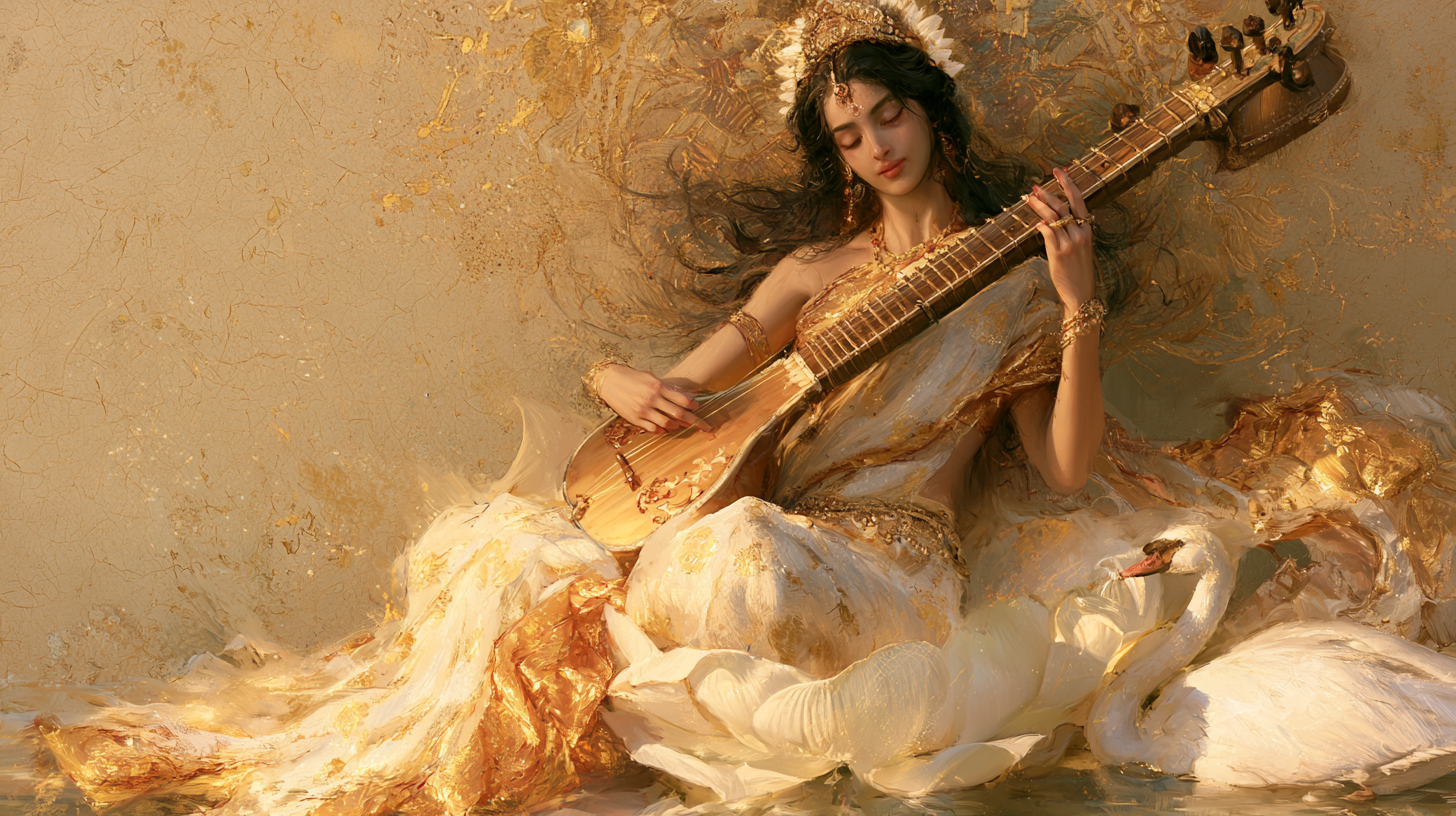 Goddess Saraswati, deity of knowledge and wisdom