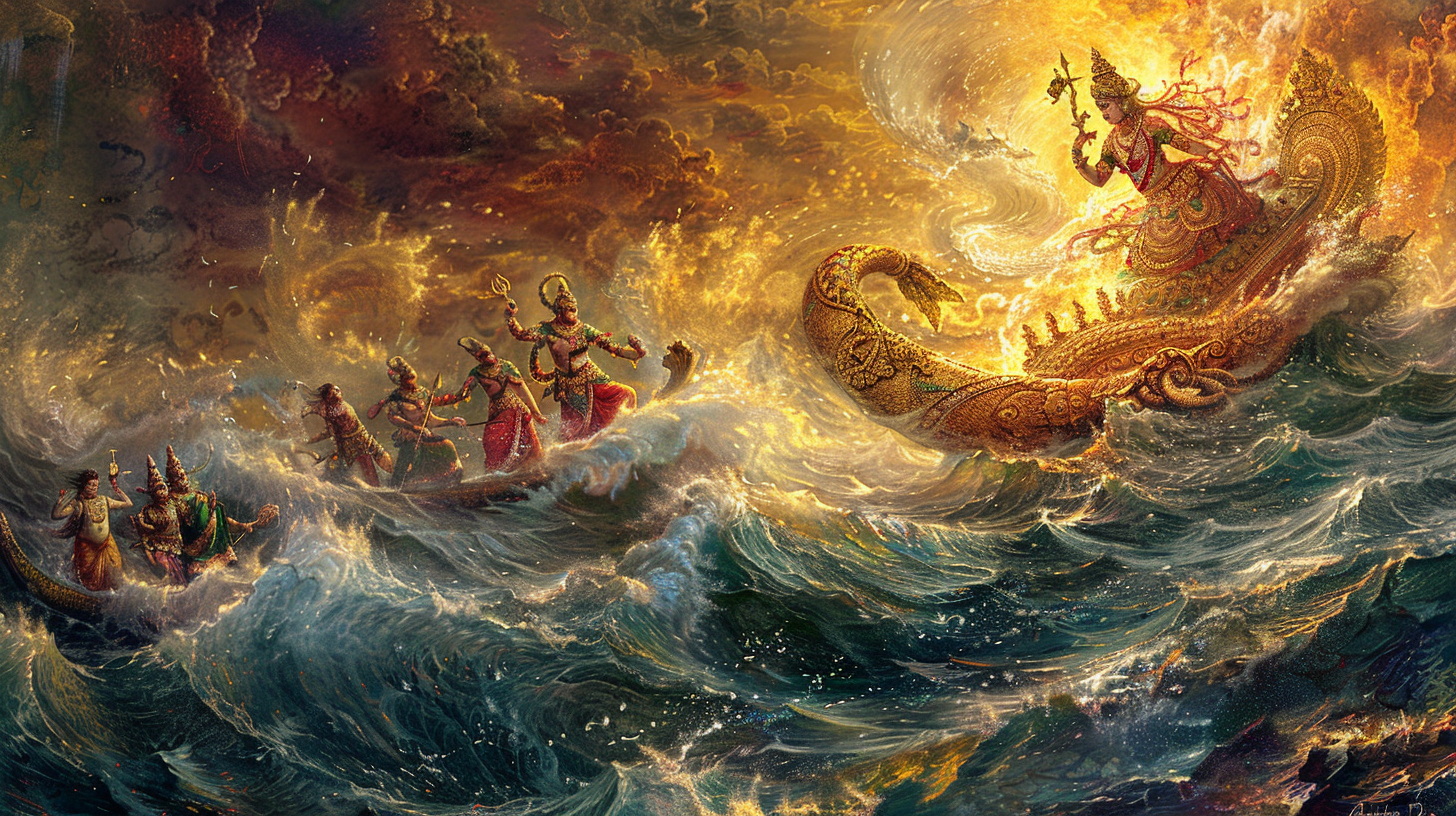 Samudra Manthan, the Churning of the Cosmic Ocean