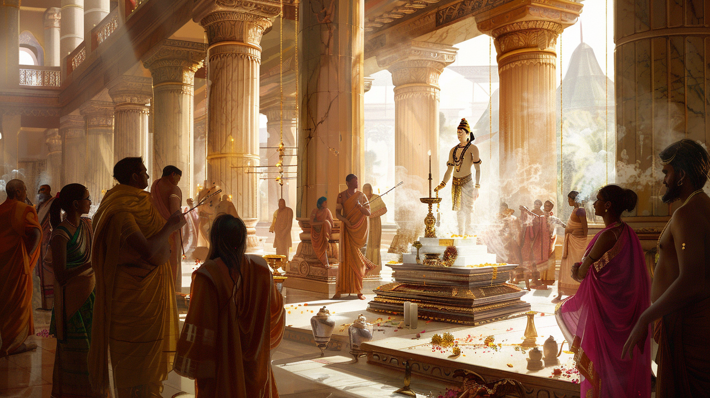 Shravan Somwar abhishekam ceremony at an American Hindu temple